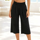 👖⏰Last Day Sale 50% OFF💫Women's High Waisted Wide Leg Linen Elastic Smock Waist Capri Pants – Flattering Fit, Breathable Fabric & Effortless Style 🌸
