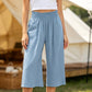 👖⏰Last Day Sale 50% OFF💫Women's High Waisted Wide Leg Linen Elastic Smock Waist Capri Pants – Flattering Fit, Breathable Fabric & Effortless Style 🌸