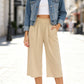 👖⏰Last Day Sale 50% OFF💫Women's High Waisted Wide Leg Linen Elastic Smock Waist Capri Pants – Flattering Fit, Breathable Fabric & Effortless Style 🌸