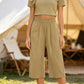 👖⏰Last Day Sale 50% OFF💫Women's High Waisted Wide Leg Linen Elastic Smock Waist Capri Pants – Flattering Fit, Breathable Fabric & Effortless Style 🌸