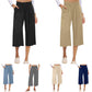 👖⏰Last Day Sale 50% OFF💫Women's High Waisted Wide Leg Linen Elastic Smock Waist Capri Pants – Flattering Fit, Breathable Fabric & Effortless Style 🌸