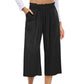👖⏰Last Day Sale 50% OFF💫Women's High Waisted Wide Leg Linen Elastic Smock Waist Capri Pants – Flattering Fit, Breathable Fabric & Effortless Style 🌸