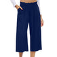 👖⏰Last Day Sale 50% OFF💫Women's High Waisted Wide Leg Linen Elastic Smock Waist Capri Pants – Flattering Fit, Breathable Fabric & Effortless Style 🌸