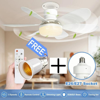 🌬️Surprise Price: Only £15.98!!🔥SmartBreez™ 40W LED Ceiling Fan Light – 20.5” Ultra-Quiet with Remote 🎯 | E27 + FREE B22 Adapter 🔌 | For Bedroom 😴, Kitchen 👩‍🍳 & Garage 🛠️ – UK Ready! 🇬🇧