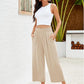 👖⏰Last Day Sale 50% OFF💫Women's High Waisted Wide Leg Linen Elastic Smock Waist Capri Pants – Flattering Fit, Breathable Fabric & Effortless Style 🌸