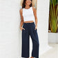 👖⏰Last Day Sale 50% OFF💫Women's High Waisted Wide Leg Linen Elastic Smock Waist Capri Pants – Flattering Fit, Breathable Fabric & Effortless Style 🌸