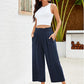 👖⏰Last Day Sale 50% OFF💫Women's High Waisted Wide Leg Linen Elastic Smock Waist Capri Pants – Flattering Fit, Breathable Fabric & Effortless Style 🌸