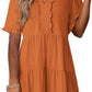 🔥2026 Summer Hot Sale 49% OFF🌈Women's V Neck Ruffle Casual A-Line Flowy Swing Shift Dress