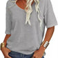 🎀Hot Sale -40% Off👚Women's Solid Color V-Neck T-shirt