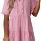 🔥2026 Summer Hot Sale 49% OFF🌈Women's V Neck Ruffle Casual A-Line Flowy Swing Shift Dress