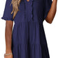 🔥2026 Summer Hot Sale 49% OFF🌈Women's V Neck Ruffle Casual A-Line Flowy Swing Shift Dress