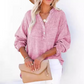 🔥Last Day Sale 50%💖Women’s Casual Gauze Button Neck Long Sleeve Blouse