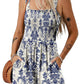 ⏰Hot Sale - 50% Off💃 Floral Print Sleeveless Shorts Jumpsuit with Pockets