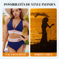 🏖️Summer Cool Deal: ONLY ￡12.99!💃💃High Waisted Tummy Control Color Block Bikini Set