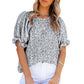 ⏰💥Last Day Special Sale 49% OFF👚Women's Crewneck Smocked Puff Sleeve Floral Print Blouse