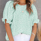 ⏰💥Last Day Special Sale 49% OFF👚Women's Crewneck Smocked Puff Sleeve Floral Print Blouse