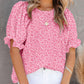 ⏰💥Last Day Special Sale 49% OFF👚Women's Crewneck Smocked Puff Sleeve Floral Print Blouse
