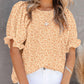 ⏰💥Last Day Special Sale 49% OFF👚Women's Crewneck Smocked Puff Sleeve Floral Print Blouse
