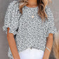 ⏰💥Last Day Special Sale 49% OFF👚Women's Crewneck Smocked Puff Sleeve Floral Print Blouse