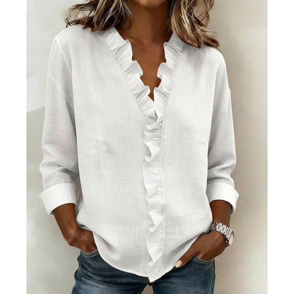 ⏳Time-Limited Special 60%Off⏰✨ Effortless Elegance for Every Day – Premium Ruffle V-Neck Blouse! ✨