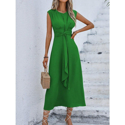 ⏳Time-Limited Special 60%Off⏰Women's Elegant Solid Color Crew Neck Dress