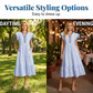 💥Last Day Special Sale 49% OFF💃Women's Striped V-Neck Flutter Sleeve Midi Dress
