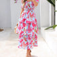 ⏳Time-Limited Special 60%Off⏰💃Women's Floral Square Neck Puff Short Sleeve Smocked Tiered Dress
