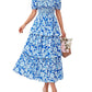 ⏳Time-Limited Special 60%Off⏰💃Women's Floral Square Neck Puff Short Sleeve Smocked Tiered Dress