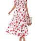 ⏳Time-Limited Special 60%Off⏰💃Women's Floral Square Neck Puff Short Sleeve Smocked Tiered Dress