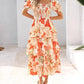 ⏳Time-Limited Special 60%Off⏰💃Women's Floral Square Neck Puff Short Sleeve Smocked Tiered Dress