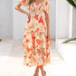 ⏳Time-Limited Special 60%Off⏰💃Women's Floral Square Neck Puff Short Sleeve Smocked Tiered Dress