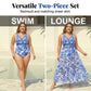 👙Last Day Promotion 65% Off🌴Plus Size Halter Bikini Set with Swim Skirt